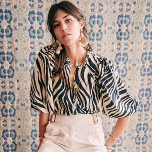 Sezane Zebra Print Blouse